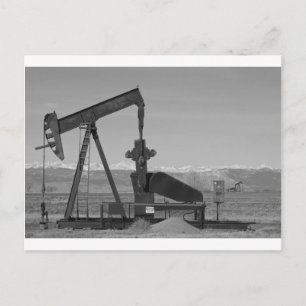 Colorado Rocky Mountain Oil Wells Bw Postkarte