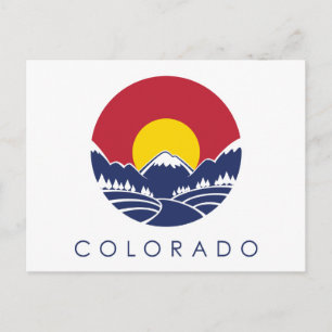 Colorado Rocky Mountain State Flag Postkarte