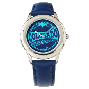 Colorado Rocky Mountains aquamarin blaue Farbuhr Armbanduhr