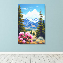 Colorado Rocky Mountains Blooming Cactus Leinwanddruck