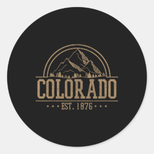 Colorado - Rocky Mountains Est. 1876 Wandern Outdo Runder Aufkleber