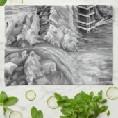 Colorado Rocky Mountains Fluss Crystal Mill Geschirrtuch (Gefaltet)