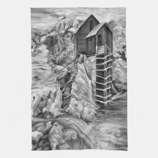 Colorado Rocky Mountains Fluss Crystal Mill Geschirrtuch (Vertikal)