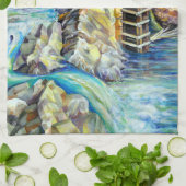 Colorado Rocky Mountains Fluss Crystal Mill Geschirrtuch (Gefaltet)