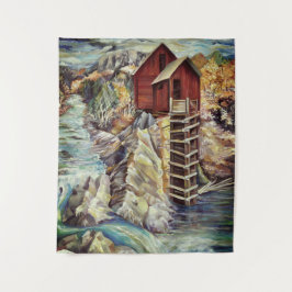 Colorado Rocky Mountains Fluss Crystal Mill Wandteppich