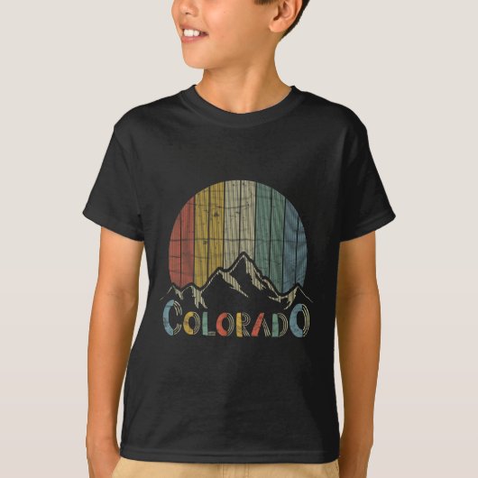 Colorado Rocky Mountains Retro T-Shirt Skifahren C (Vorderseite)