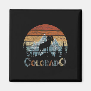 Colorado Rocky Mountains Retro T-Shirt Skifahren C Magnet