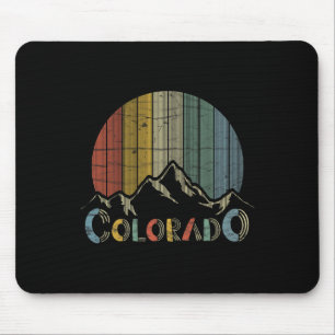 Colorado Rocky Mountains Retro T-Shirt Skifahren C Mousepad