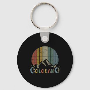 Colorado Rocky Mountains Retro T-Shirt Skifahren C Schlüsselanhänger