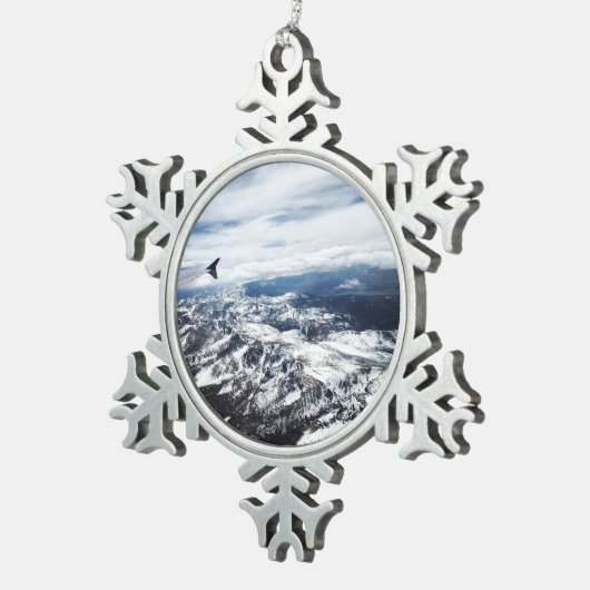 Colorado Rocky Mountains Schneeflocken Zinn-Ornament (Rechts)