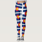 Colorado Rocky Mountains State Flag Red Blue Gold Leggings (Vorderseite)