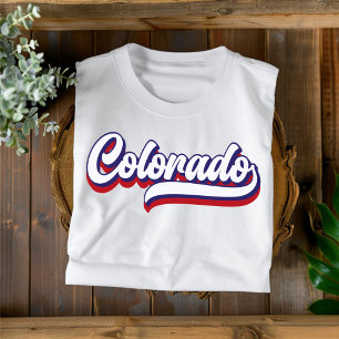 Colorado Rot Weiß Blau Vintage Schrift T-Shirt