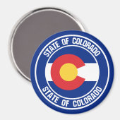 Colorado Round Emblem Magnet (Vorderseite/Rückseite)