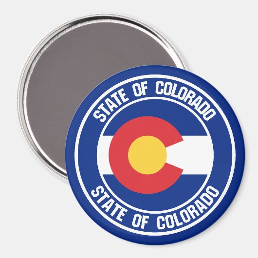 Colorado Round Emblem Magnet (Vorderseite/Rückseite)