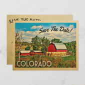 Colorado Save the Date Bauernhof Rustikal Ankündigungspostkarte (Vorne/Hinten)