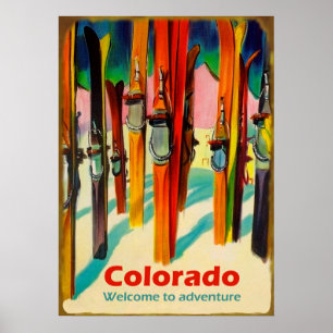 Colorado Schnee, Vintage Reiseplakat Poster