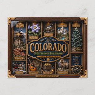 Colorado Shadow Box 3D Figurine Staat Postkarte