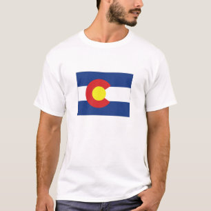Colorado Silhouette Map Shaping State Flag T-Shirt