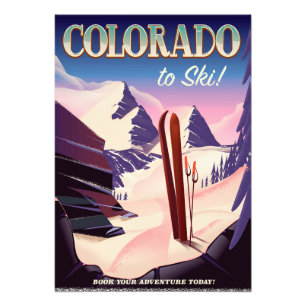 Colorado Ski-Druck - USA Vintage-Ski-Sportplakat Fotodruck