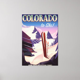 Colorado Ski-Druck - USA Vintage-Ski-Sportplakat Leinwanddruck