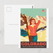 Colorado-Ski-Mädchen Postkarte (Vorne/Hinten)