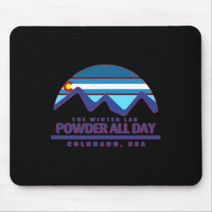 Colorado Ski Mountain Snowboarden Rocky Powder Mousepad