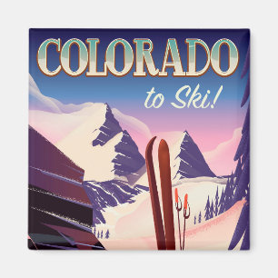 Colorado Ski print - USA Vintages Skisportplakat Magnet