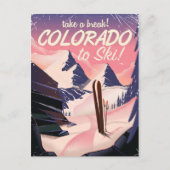 Colorado Ski Retro Reiseplakat Postkarte (Vorderseite)