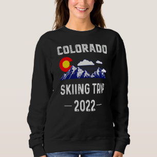 Colorado Ski Trip 2022 Denver Map Flag Co Souve Sweatshirt