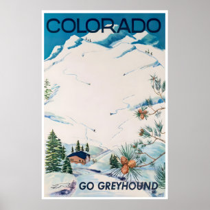 Colorado Skiplakat Reise Kunst Greyhound Druck Poster