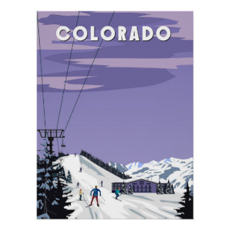 Colorado Skiressort Plakat Vintag Aspen Poster
