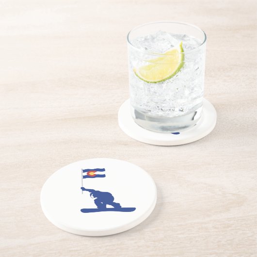 Colorado Snowboard Fahne Getränkeuntersetzer (Seite)