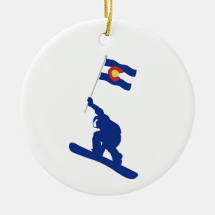 Colorado Snowboard Fahne Keramik Ornament
