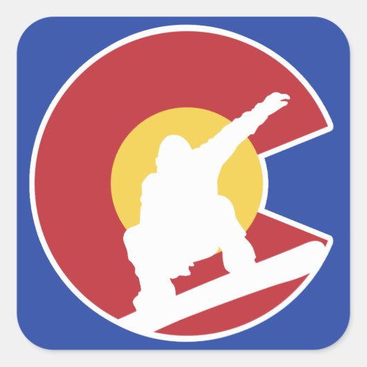 Colorado Snowboard Quadratischer Aufkleber (Vorderseite)