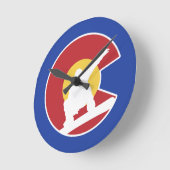 Colorado Snowboard Runde Wanduhr (Winkel)