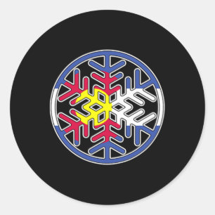 Colorado Snowboarden Rocky Mountains Snowflake Sk Runder Aufkleber