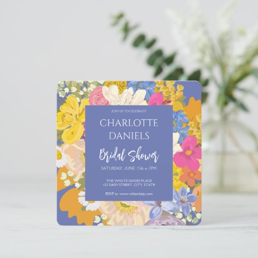 Colorado Spring Garden Bouquet Brautparty Einladung (Stehend Vorderseite)