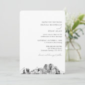 Colorado Spring Wedding Elegante Skyline Einladung (Stehend Vorderseite)