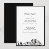 Colorado Springs Black & White Wedding Einladung (Vorne/Hinten)