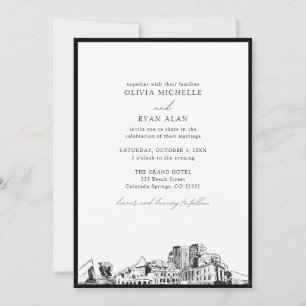 Colorado Springs Black & White Wedding Einladung