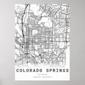Colorado Springs City Map Poster (Vorne)