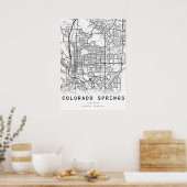 Colorado Springs City Map Poster (Küche)
