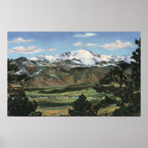 Colorado Springs, CO - Pikes Peak Poster