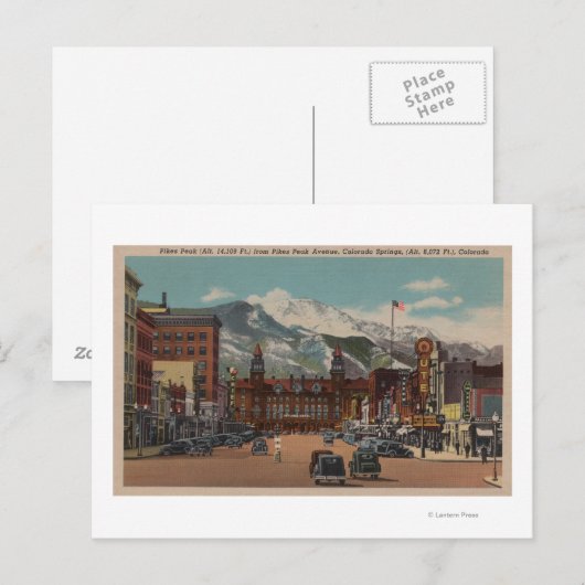Colorado Springs, CO Postkarte (Vorne/Hinten)