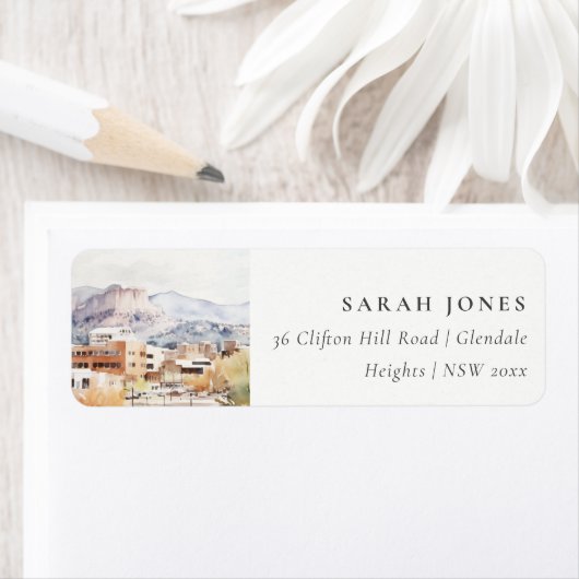 Colorado Springs, Colorado Aquarell-Adresse (Insitu)