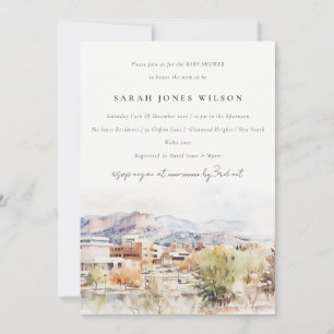 Colorado Springs, Colorado Aquarell-Baby-Party Einladung