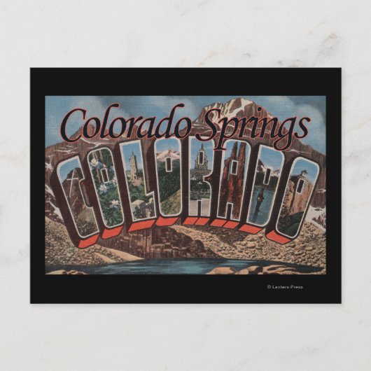 Colorado Springs, Colorado - Große Buchstabenszene Postkarte (Vorderseite)