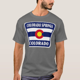 Colorado Springs Colorado Retro Flag Abzeichen Bla T-Shirt