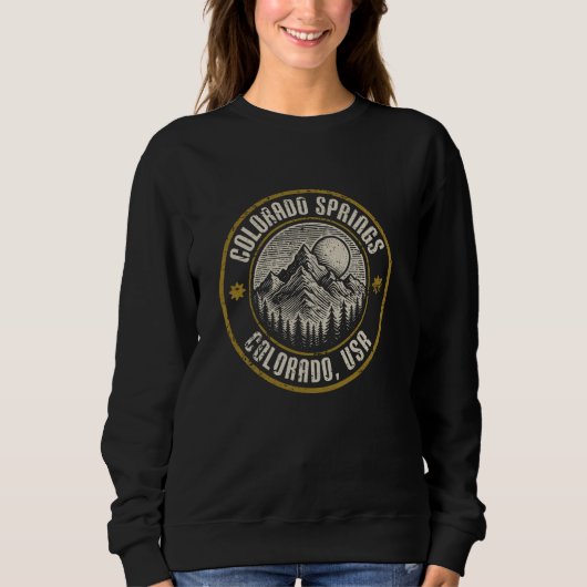 Colorado Springs Colorado USA Distressed Mountain Sweatshirt (Vorderseite)
