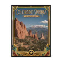Colorado Springs Colorado Vintage Art Deco Golden